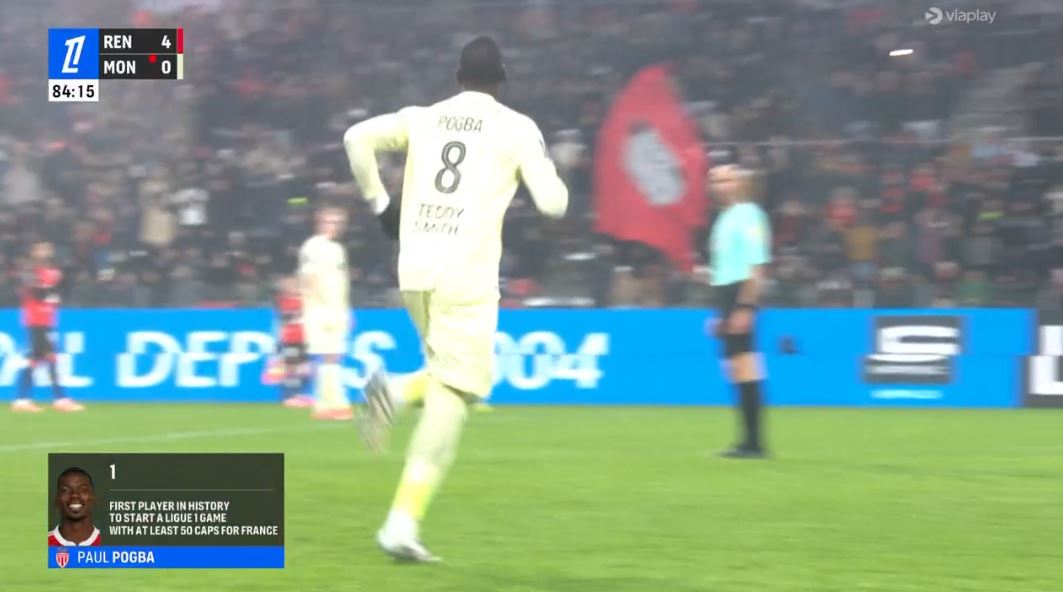 foet247europa's tweet image. Paul Pogba made his long-awaited Ligue 1 debut for Monaco against Rennes. Pogba played his first minutes of professional football in more than two years (811 days). #SRFCASM