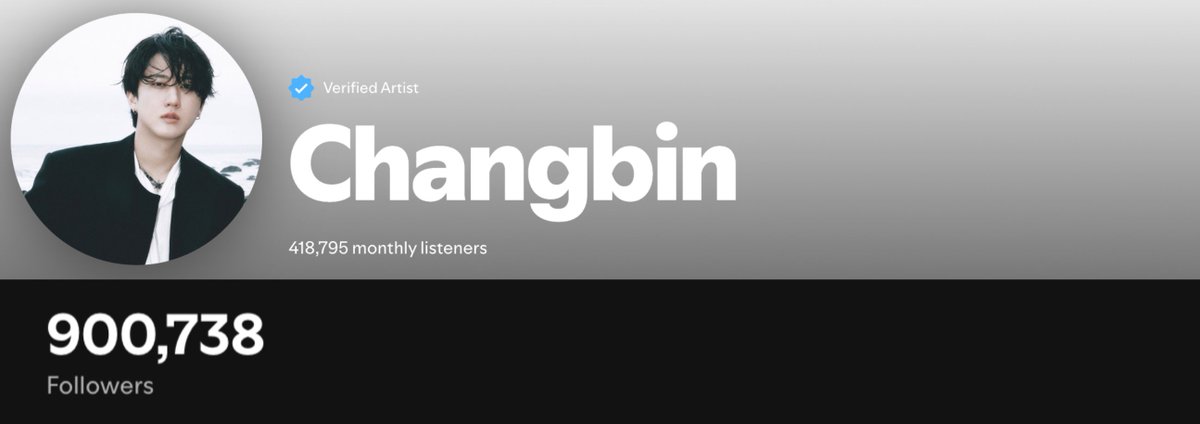 skzchartdata's tweet image. #Changbin has now surpassed 900,000 (900K) followers on Spotify!

#StrayKids @Stray_Kids #창빈