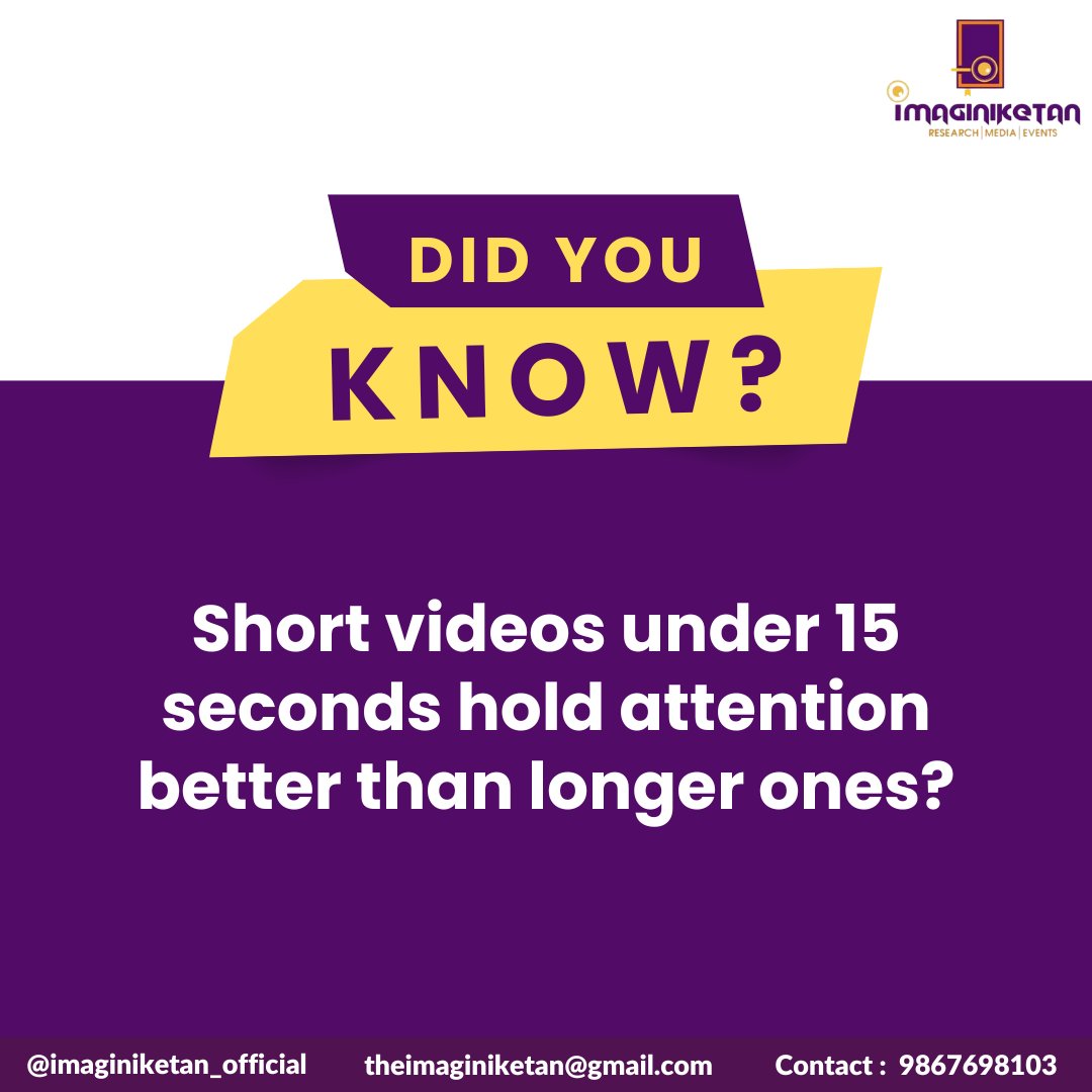 imaginiketan_'s tweet image. Swipe. Scroll. Stop! ⏱️

Short videos = Quick impact! 💥

#Imaginiketan #DidYouKnow #ContentTips #ShortVideos #ReelsTips #SocialMediaFacts #AttentionSpan #DigitalMarketing #ContentMarketing #MarketingStrategy #ViralContent #VideoMarketing #GrowOnSocialMedia #Reels
