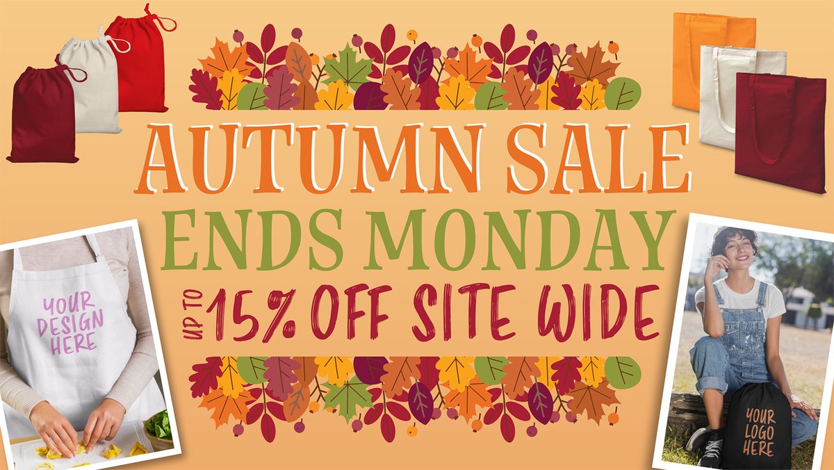 FINAL DAYS!
Autumn Sale ends Cyber Monday — last chance to save up to 15% OFF sitewide!
Tote bags, cotton gift bags, t-towels, Christmas Tees, hoodies, jumpers &amp; more — plain or personalised.
Don’t miss it! 🛍️✨
#CyberMonday #AutumnSale #TheCleverBaggers

thecleverbaggers.co.uk