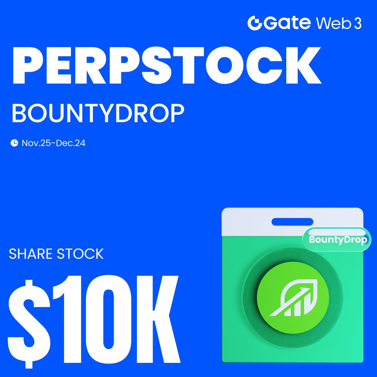 GateWeb3_HQ's tweet image. 🔥#GateWeb3 &amp;amp; @perpstock_bsc #BountyDrop is Live!

Complete the Tasks to Share $10,000 STOCK
 ✅ Hold assets worth at least 10 $USDT (or equivalent) in Gate Web3 across all chains.
 ✅  Follow @GateWeb3_HQ &amp;amp; @perpstock_bsc
 ✅ Join the PerpStock Telegram group
 ✅ Complete 10…