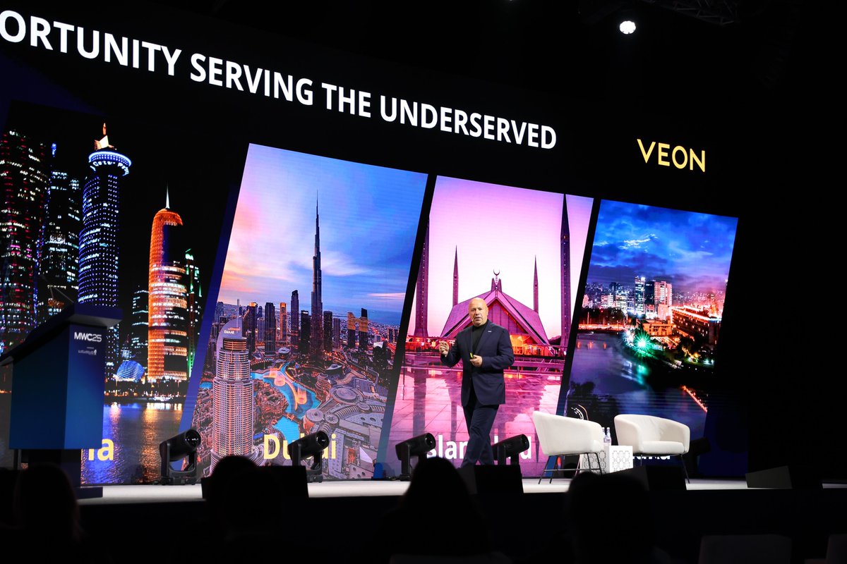 VEONGroup's tweet image. At VEON, our purpose is simple: a better life for all!

We operate in large, diverse and often underserved markets — and we put our customers at the center of every decision we make. Today at #MWC25 Doha, VEON CEO @Kaan_Terzioglu took the stage, alongside Director General of GSMA