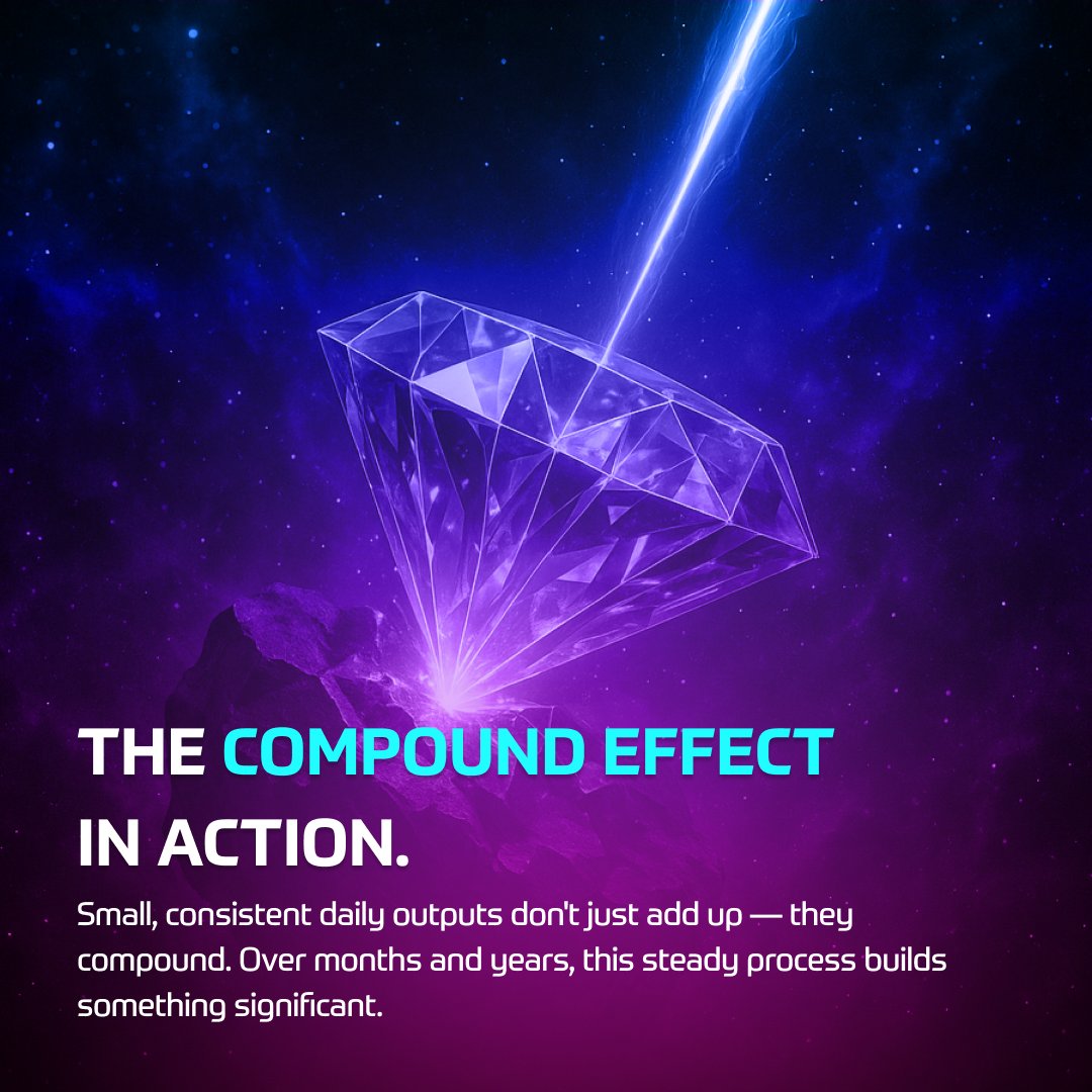 mymining_ai's tweet image. Never underestimate the Compound Effect. ❄️
A small output today might seem minor. But consistent daily accumulation creates a snowball effect.
Over months and years, these small additions stack up to build something truly significant.
#CompoundInterest #StackingSats