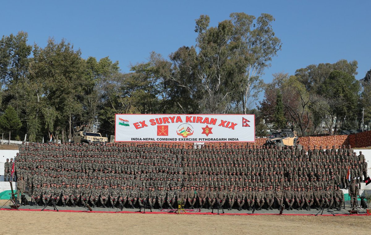 adgpi's tweet image. Exercise #SURYAKIRAN 2025    

The opening ceremony of the 19th edition of the annual bilateral Exercise SURYAKIRAN between the #IndianArmy and the #NepaliArmy was held at #Pithoragarh, Uttarakhand. The exercise is scheduled to be conducted from 25 November to 08 December 2025.…