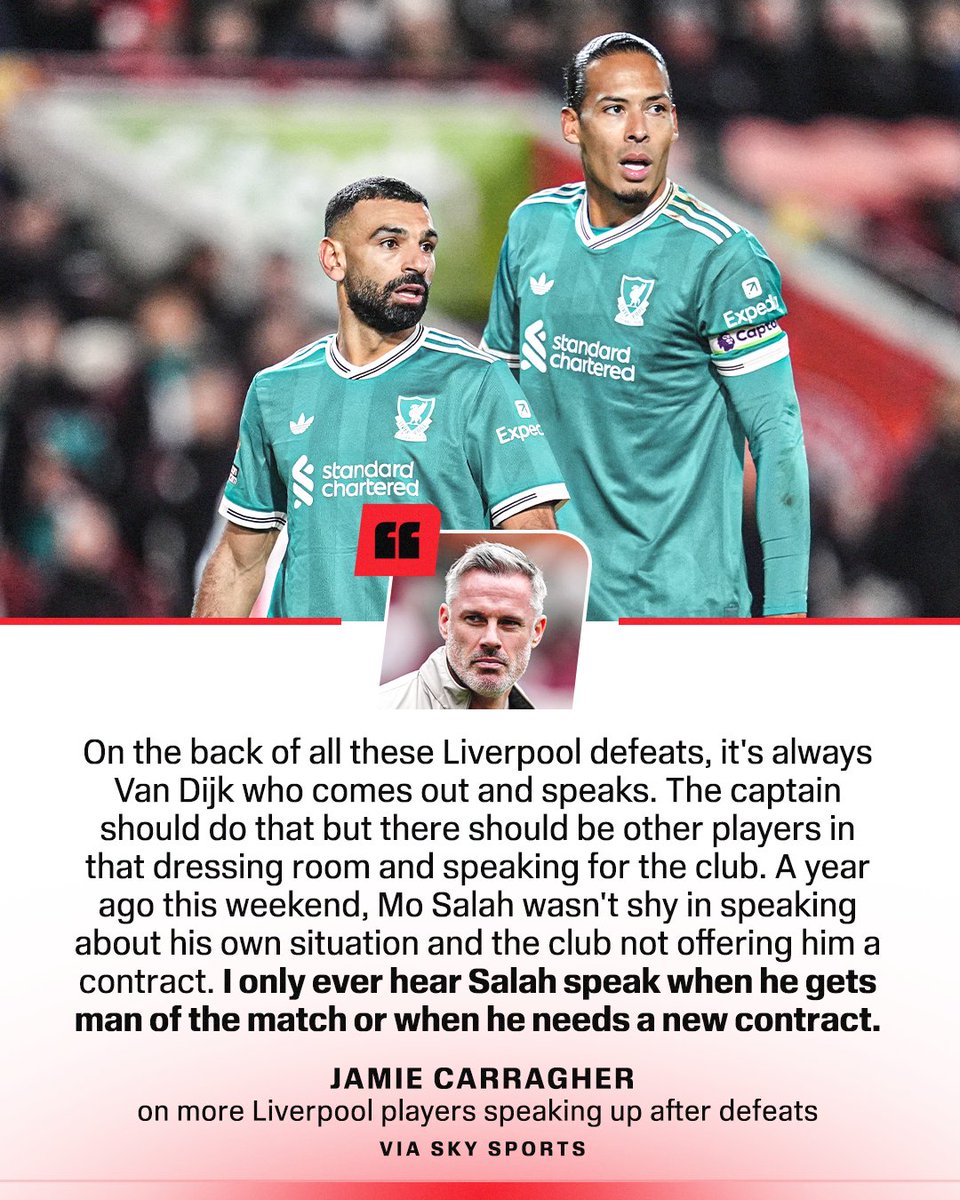 Jamie Carragher challenges Mo Salah and Liverpool’s leaders to step forward and face the media after Liverpool's recent performances 👀