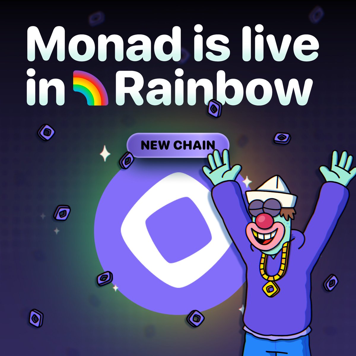 ICYMI
Monad Mainnet went live on <a href="/rainbowdotme/">Rainbow</a> yesterday!!
Yet to try it out though but I'm sure lots of Nads have. So what are you waiting for?

Lot's of people have been wondering, does <a href="/0xMiden/">Miden</a> have a testnet? 
Of course they do!
Seen a couple of guides around, if you want to