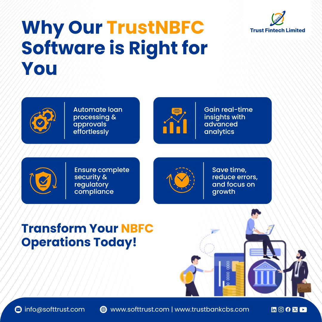 Trust_Fintech's tweet image. Transform your NBFC operations with smart automation!
Save time, reduce errors &amp;amp; scale with confidence. 💼✨
Learn more: softtrust.com/core-nbfc-soft…
#NBFC #Fintech #Automation #LoanManagement #BusinessGrowth