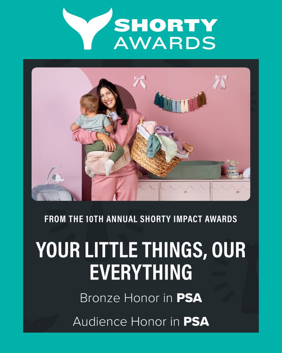 Momcozy4u's tweet image. We’re absolutely buzzing!
YOUR LITTLE THINGS, OUR EVERYTHING just won TWO Shorty Awards!!!

Bronze Honor in PSA
Audience Honor in PSA

The little things moms do are never little to us, and being recognized feels unreal! 💗

#ShortyAwards #Momcozy #YourLittleThingsOurEverything