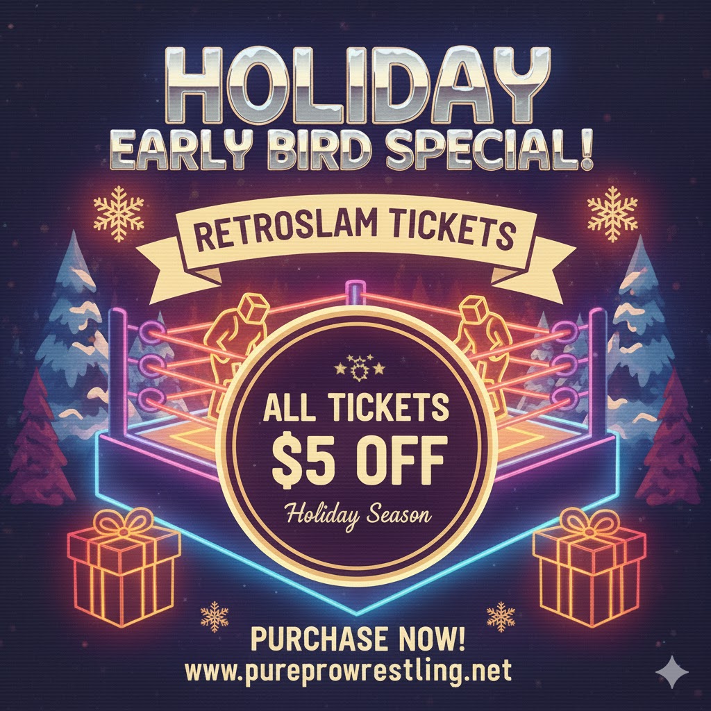 PPWPower's tweet image. #PPWRetroSlam returns to @DortEventCenter this April, and we’re kicking off the season with a Holiday Early Bird Special! Grab $5 off tickets — perfect for gifting, perfect for the stocking. Tickets available now! 🎁

🎁 etix.com/ticket/p/52077…

#prowrestling #michigan