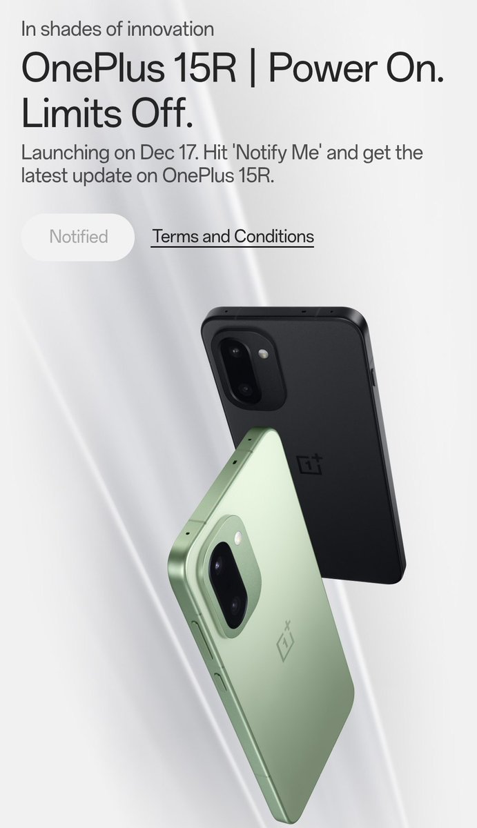 Atulbazaar's tweet image. OnePlus 15R and Pad Go 2 launching in India on December 17, 2025 #Oneplus15R #OneplusPadGo2