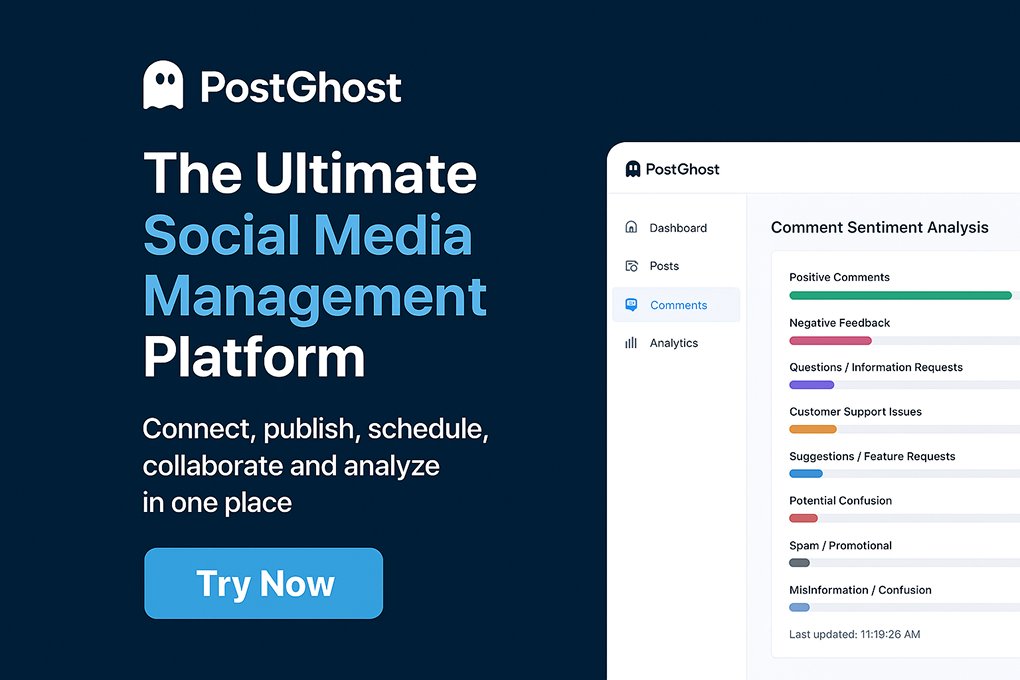 Unlockaddons's tweet photo. 🚀 Introducing PostGhost — Your all-in-one social media hub! Connect all your accounts, publish anywhere with one click, schedule posts, save drafts, and add team members to manage platforms. We’re improving every day — your feedback makes us better! 💡✨ https://t.co/0oW0JHzxBv