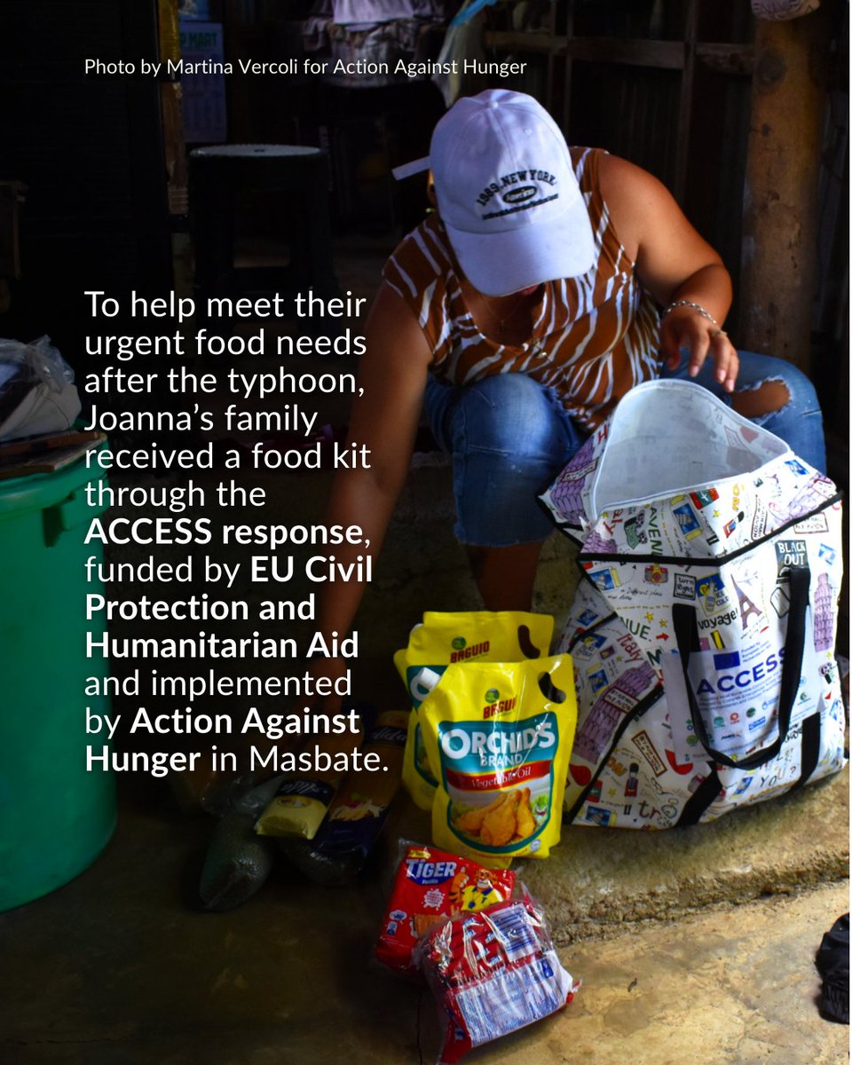 EndHungerPH's tweet image. After #TyphoonOpong, Joanna’s family is struggling to buy food. Through #ACCESS, funded by @eu_echo, we’re providing food kits so families can focus on rebuilding. READ MORE: bit.ly/49Dowl9