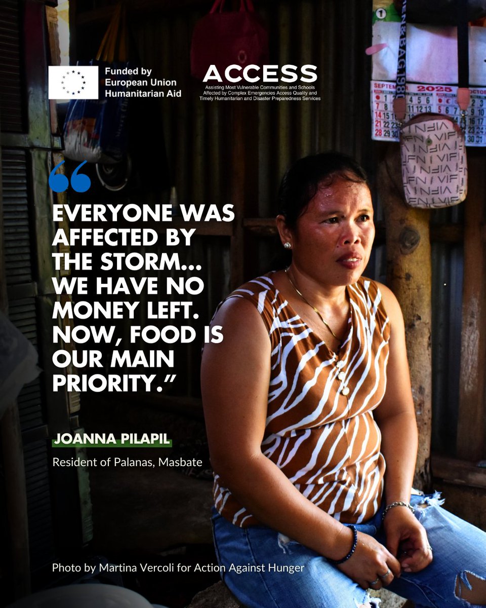 EndHungerPH's tweet image. After #TyphoonOpong, Joanna’s family is struggling to buy food. Through #ACCESS, funded by @eu_echo, we’re providing food kits so families can focus on rebuilding. READ MORE: bit.ly/49Dowl9