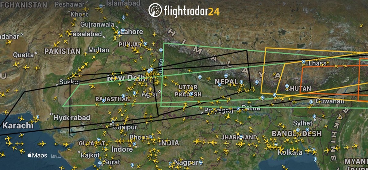 Effects of the #Ethiopian #Volcano #eruption still linger. These images by <a href="/flightradar24/">Flightradar24</a> explain. Indian carriers flying through the Middle East are impacted. <a href="/airindia/">Air India</a> has announced flight cancellations. I expect <a href="/IndiGo6E/">IndiGo</a> <a href="/flyspicejet/">SpiceJet</a> and <a href="/AkasaAir/">Akasa Air</a> to also inspect aircraft