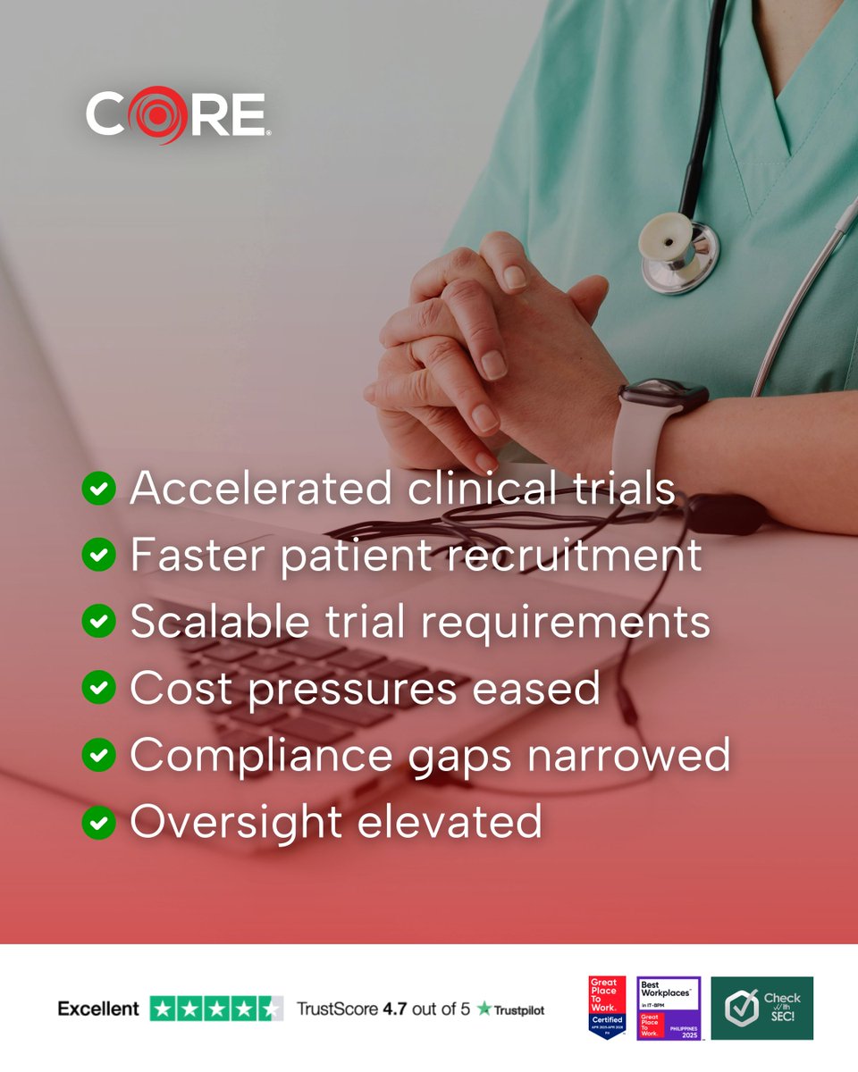 onecoredevit's tweet image. Clinical trials move faster when ops teams aren’t buried in admin work.

Offshore clinical support creates room for scale, speed, and accuracy, without compromising oversight.

Full Story: onecoredevit.com/news-and-insig…

#OneCoreDevIT #CORESolutions