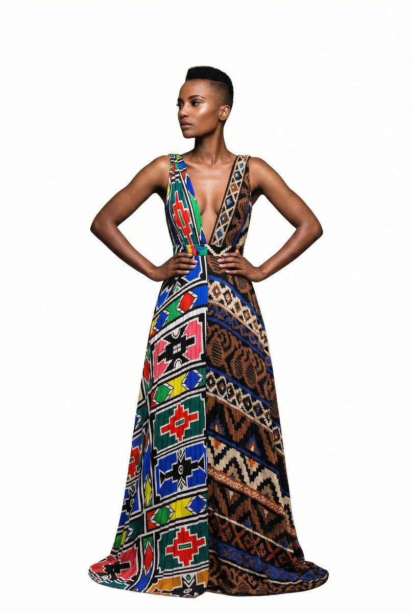 Intle le design yam yale dress, Ndebele patterns and Xhosa fusion.

David Tlale was found shaking 🫨