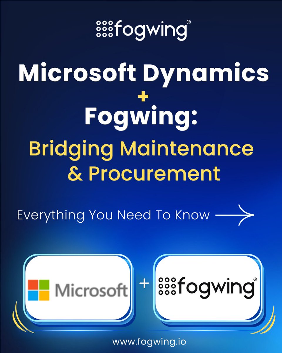 Fogwing_IoT's tweet image. Fogwing CMMS has taken another major step toward connected maintenance by integrating seamlessly with Microsoft Dynamics 365 ERP

🔗 Explore the full integration: fogwing.io/integrations-v…

#Fogwing #MicrosoftDynamics #Dynamics365 #FogwingCMMS
#CMMS #BestCMMS #MaintenanceManagement