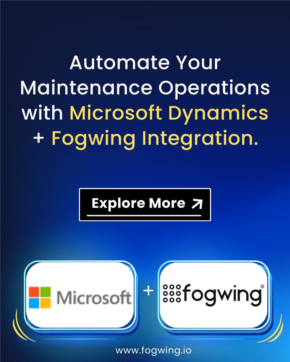 Fogwing_IoT's tweet image. Fogwing CMMS has taken another major step toward connected maintenance by integrating seamlessly with Microsoft Dynamics 365 ERP

🔗 Explore the full integration: fogwing.io/integrations-v…

#Fogwing #MicrosoftDynamics #Dynamics365 #FogwingCMMS
#CMMS #BestCMMS #MaintenanceManagement