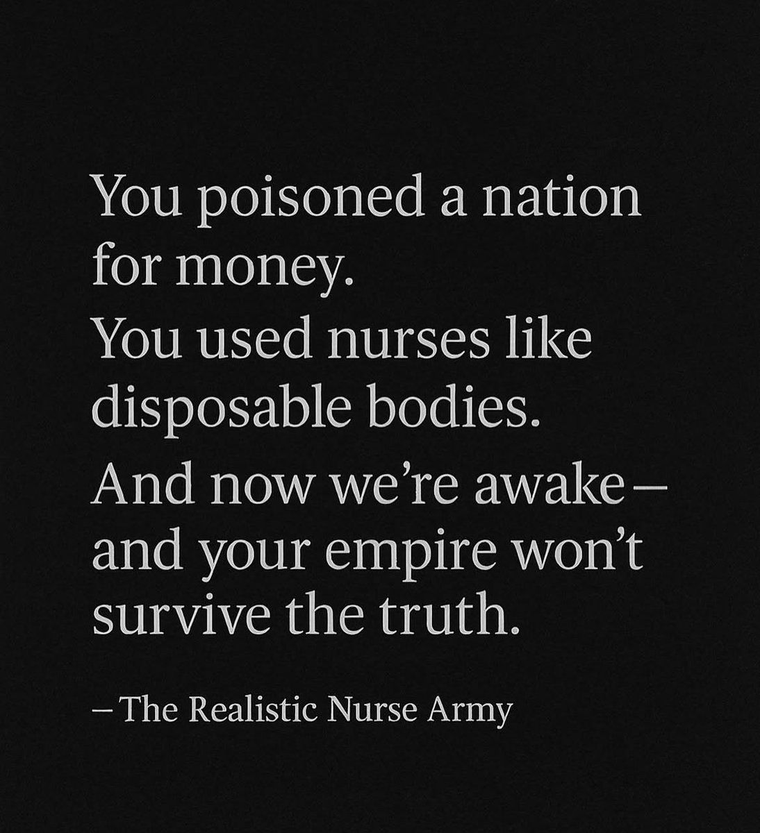 rogueherbalism's tweet photo. Now they’ve done it - they really pissed the nurses off this time.  As a nurse who retired my license - in good standing - to boycott our broken healthcare system (2022), this only adds fuel to my fire.   I will continue advocating for a nurse revolution 👊 #nursesunite @TheRealisticRN