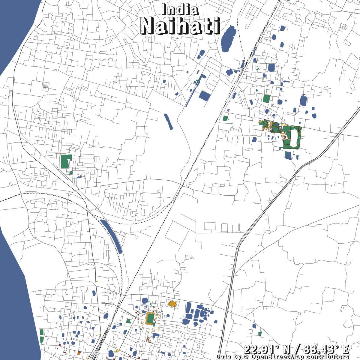 rcityviews's tweet image. Image of Naihati, India created in #rstats using data from #OpenStreetMap.