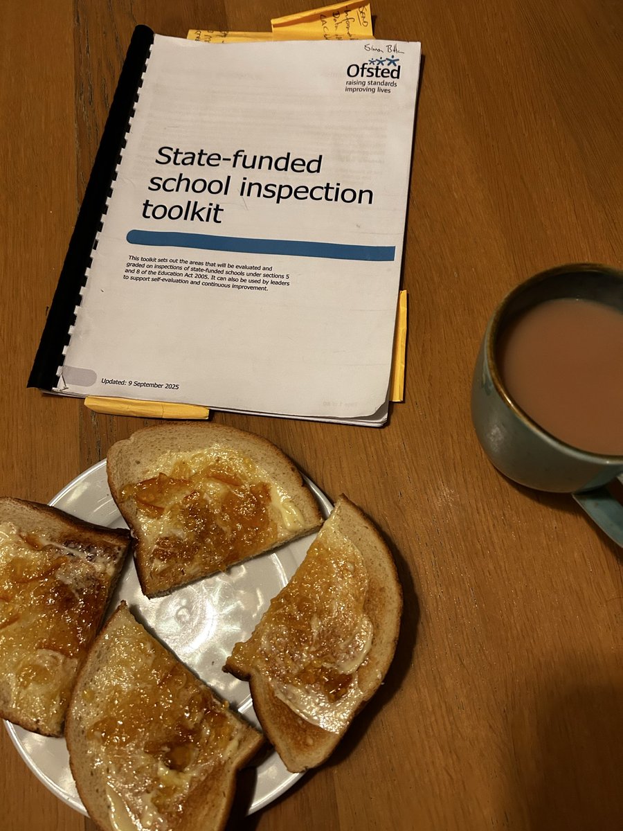 Home at 9pm, up at 4:30am and currently taking what is likely to be my only opportunity to eat or drink in the next 12 hours (owing to the fact that each leader must man-mark an inspector at all times). I guess this is what Sir Martyn means to ‘feel energised’ by inspection…