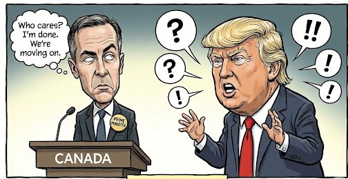 I get why the Conservatives were desperate to spin "who cares?" into something it wasn't.

Because the true meaning will make PM Carney wildly popular.

"Who cares?" was a shot at Trump. 

That's how I read it. 

Carney is fed up with Trump and moving on.