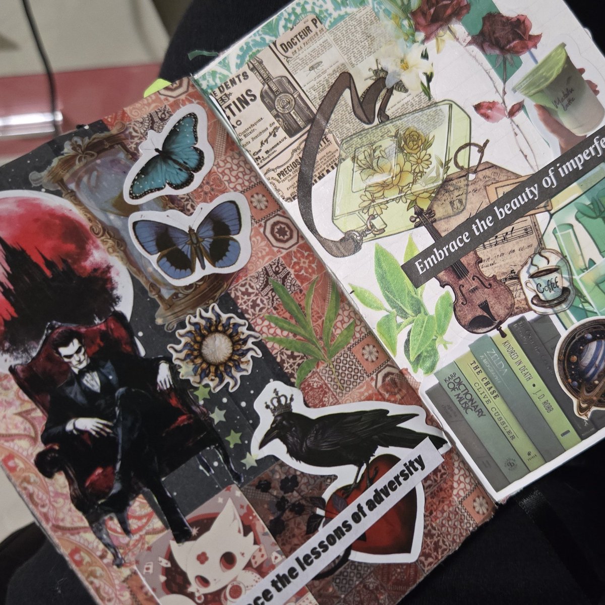 Solarinnar_'s tweet image. When my mind refuses to cooperate, I just switch to journaling — stickers, little collages, random quotes… anything that helps me breathe and reset for a moment...

#journaling #artjournal #artistsontwitter #CreativeProcess