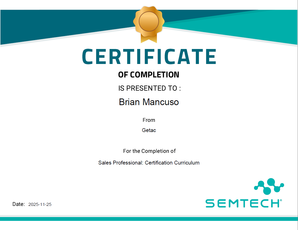 MancusoBrian's tweet image. First to be #semtech certified at #Getac