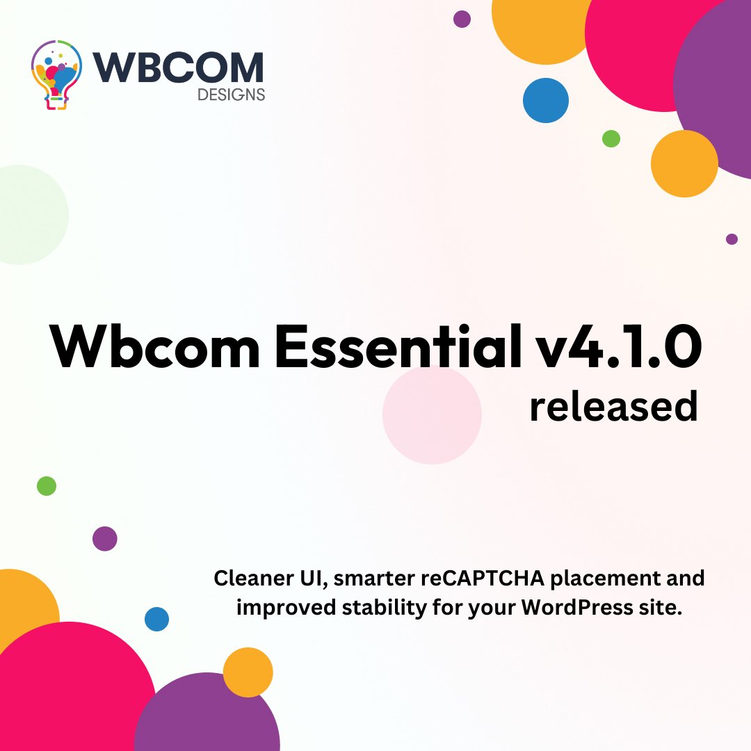 wbcomdesigns's tweet image. 🚀 Wbcom Essential v4.1.0 released!
UI tweaks, flexible reCAPTCHA placement, updated URLs, and fixes for slider warnings + data handling issues.
🔗 wbcomdesigns.com/changelog/wbco…

#WordPress #PluginUpdate #WbcomDesigns