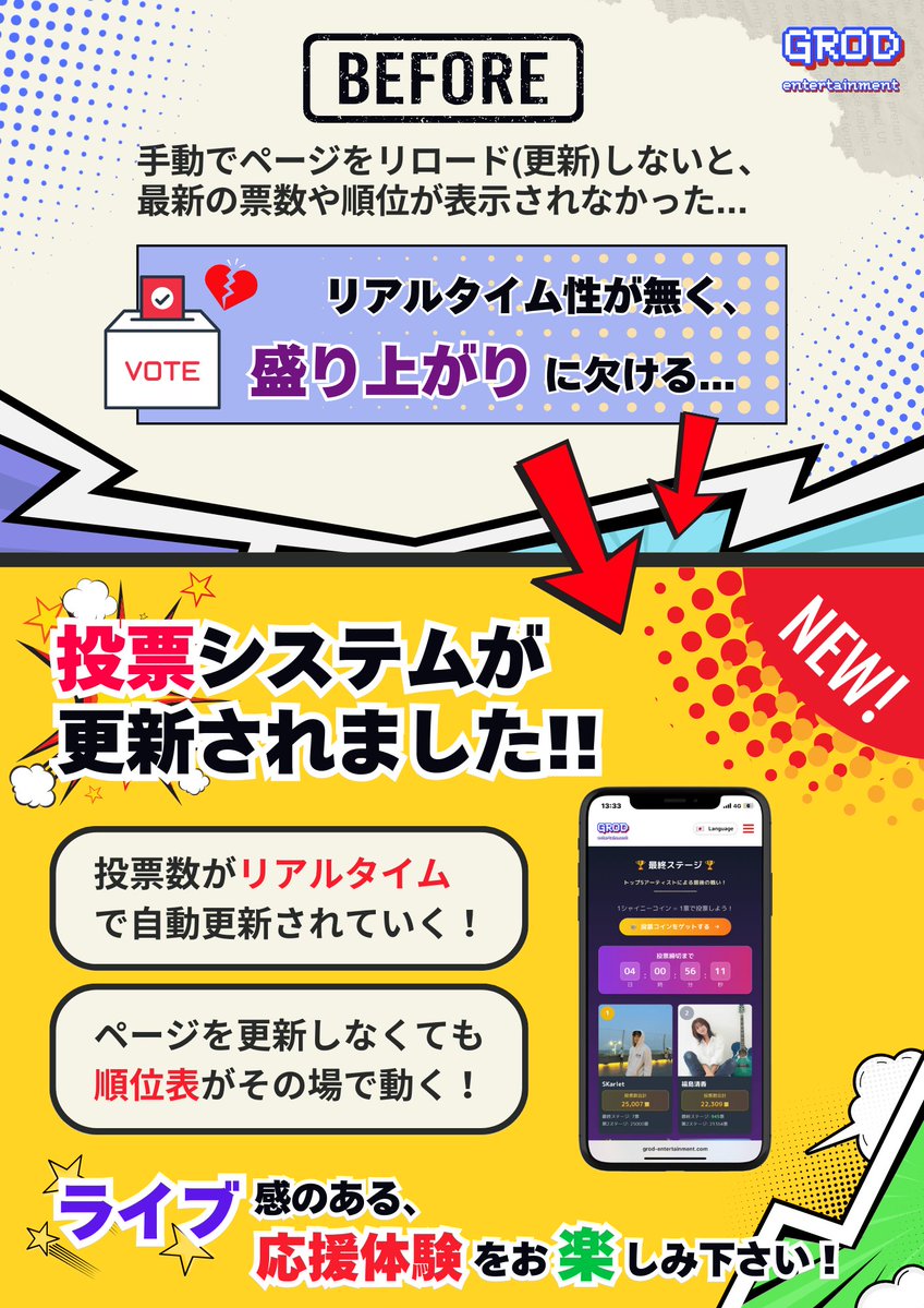 GRODent_jp's tweet image. いよいよ今週‼️
11/29(土)13:00~15:00
『GROD TREASURE SUMMIT 2025』開催🔥
生配信は公式サイト TOPからご覧いただけます！
grod-entertainment.com

音楽・アイドル・コスプレ、そして大洗海上花火大会2025千櫓祭 フォトコンテストのグランプリ発表も実施✨

さらに…
投票ページが…