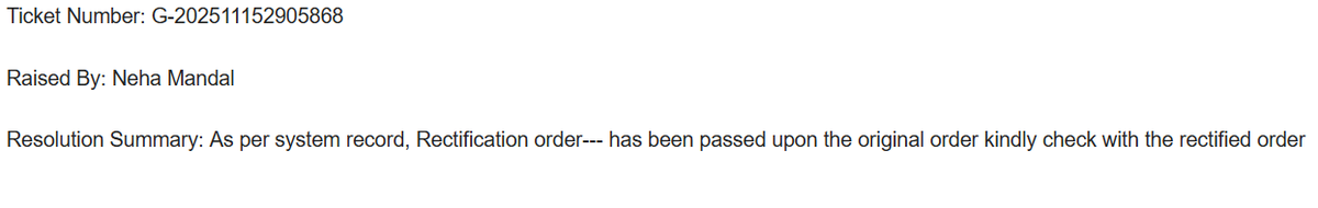 Neel_Hatkar's tweet photo. @Infosys_GSTN @Infosys_GSTN @cbic_india @nsitharaman @nsitharamanoffc @FinMinIndia 

WHAT KIND OF RESOLUTION IS THIS.

TICKET WAS RELATED TO UNABLE TO FILE AN APPEAL AND WHICH IS STILL INTACT https://t.co/uHAvswrWtq