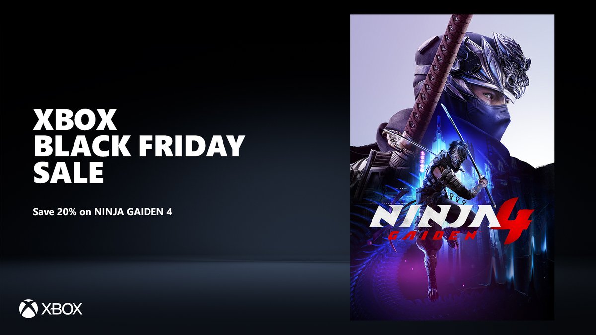 It’s time to hack and slash prices 🥷

Drop in on the Xbox Black Friday sale and grab NINJA GAIDEN 4: xbx.lv/3JWgnhg