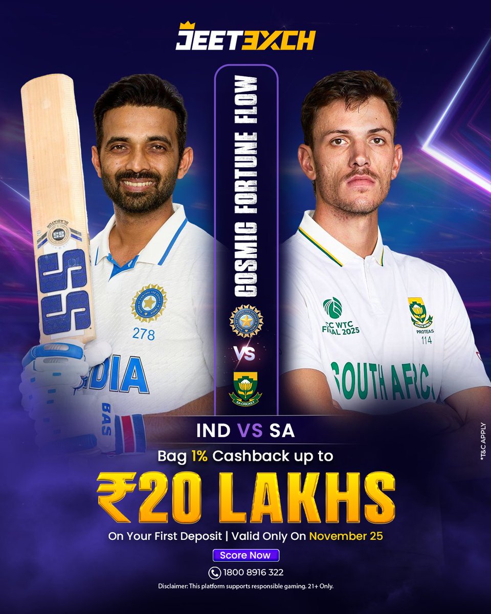 jeetexch's tweet image. Every over, a new chance
IND vs SA | Test

Bag 1% Cashback Up To ₹20 Lakhs On Your First Deposit
Valid Only On November 25

Click the link in the bio!
+91 9372 277 362
1800 8916 322

#JeetExch #cricket #cricketlove #gullycricket #streetcricket #tennisballcricket #boxcricket
