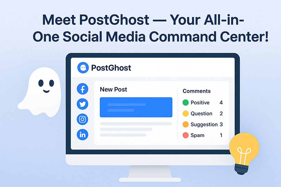 Unlockaddons's tweet photo. 🚀 PostGhost brings all your social media accounts together! Publish, schedule, collaborate, and track comments in one place. Save time, boost engagement, and grow smarter. Experience PostGhost today! 💡✨ https://t.co/StBbcTcAMc