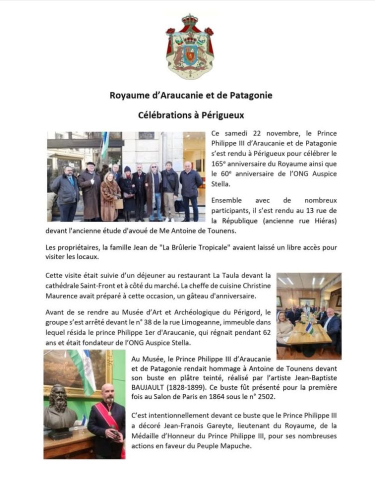 Prince Philippe III d’Araucanie et de Patagonie tweet media