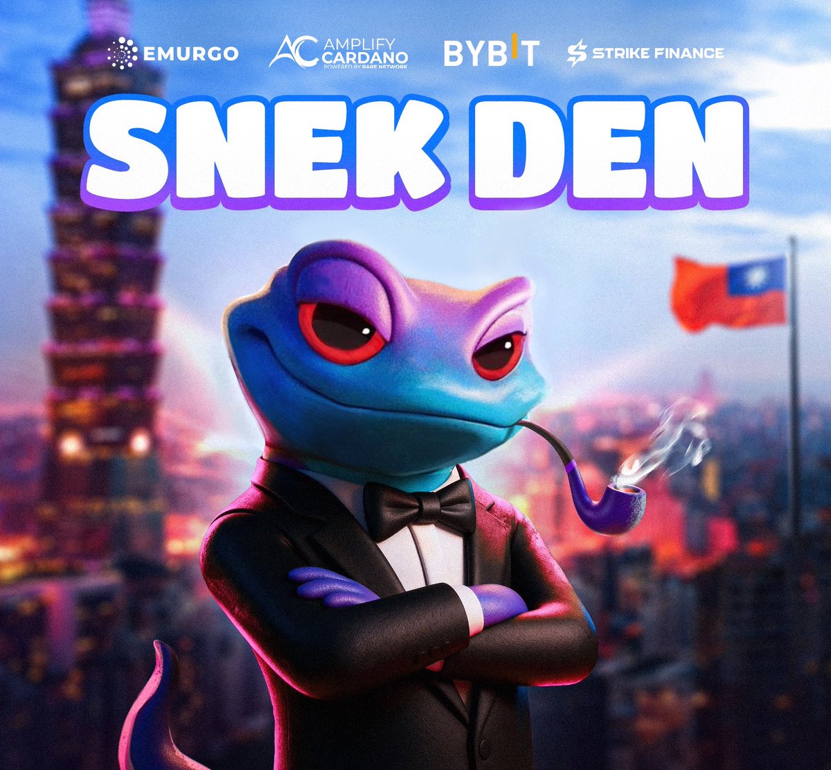 CardanoLeo's tweet image. 🐍🔥 倒數 4 天！
11/29 —— SNEK DEN Taiwan Edition 🇹🇼即將爆發！

現場限定訊息、驚喜收藏、未公開內容……
錯過這一夜，你會瘋狂後悔。

台灣 SNEK，要準備起飛了。
倒數開始 ⌛️#Day4

@emurgo_io @snek @SnekFigures @strikecardano @Bybit_Official @goofy_crisp @golden_Rapha @CardanoRami…