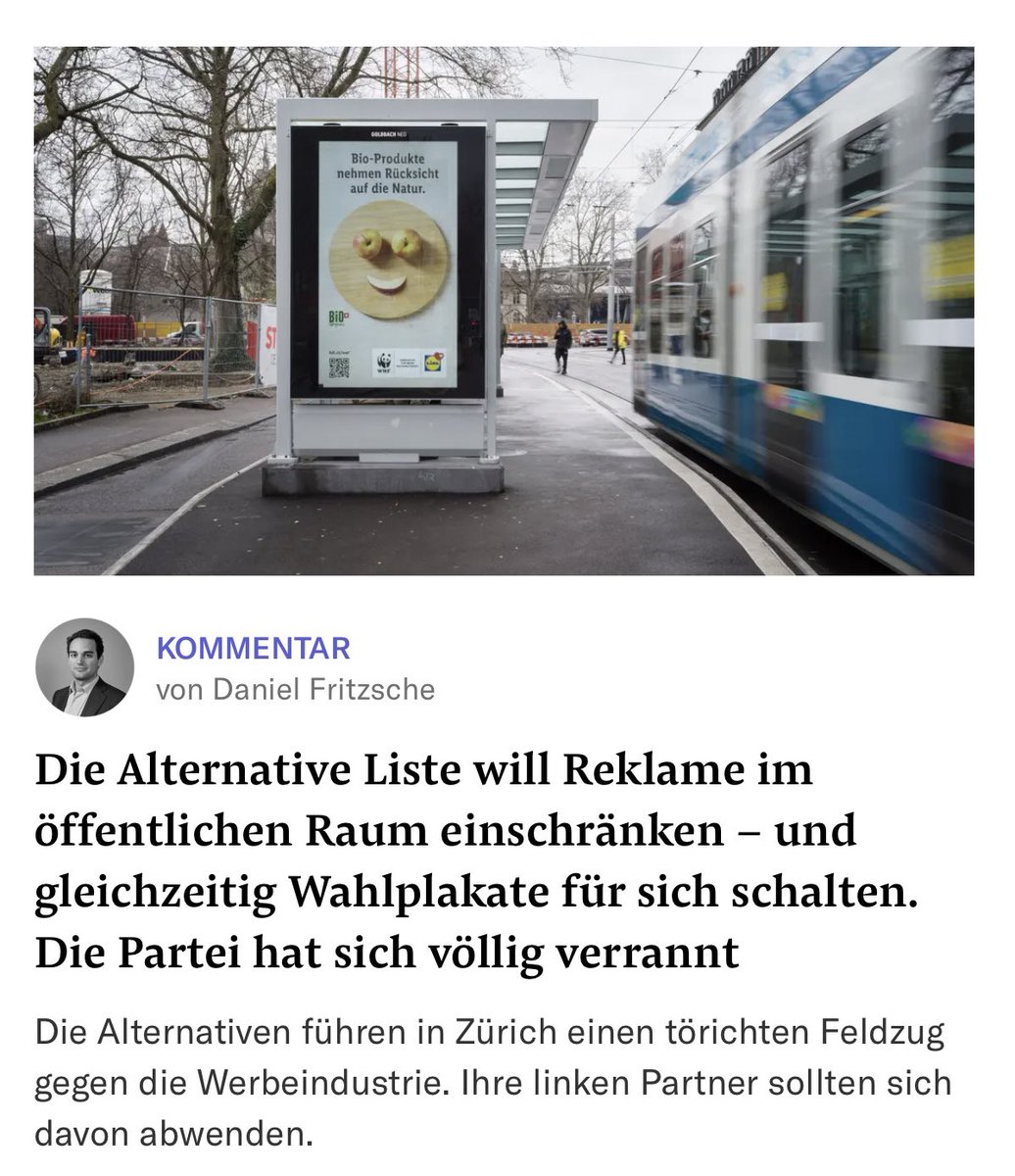 Liebe Kinder, wenn <a href="/Blitzsche/">Daniel Fritzsche</a> die kleine <a href="/al_zuerich/">Alternative Liste Zürich</a> als pöhsen parlamentarischen Bullie und Goldbach (Jahresumsatz: 153.9 Mio.) als Opfer darstellt, dann ist die Alte Tante diejenige, die sich «völlig verrannt» hat. Und zwar in ihre zunehmend beängstigende illiberale Sicht 🤷🏻‍♂️.