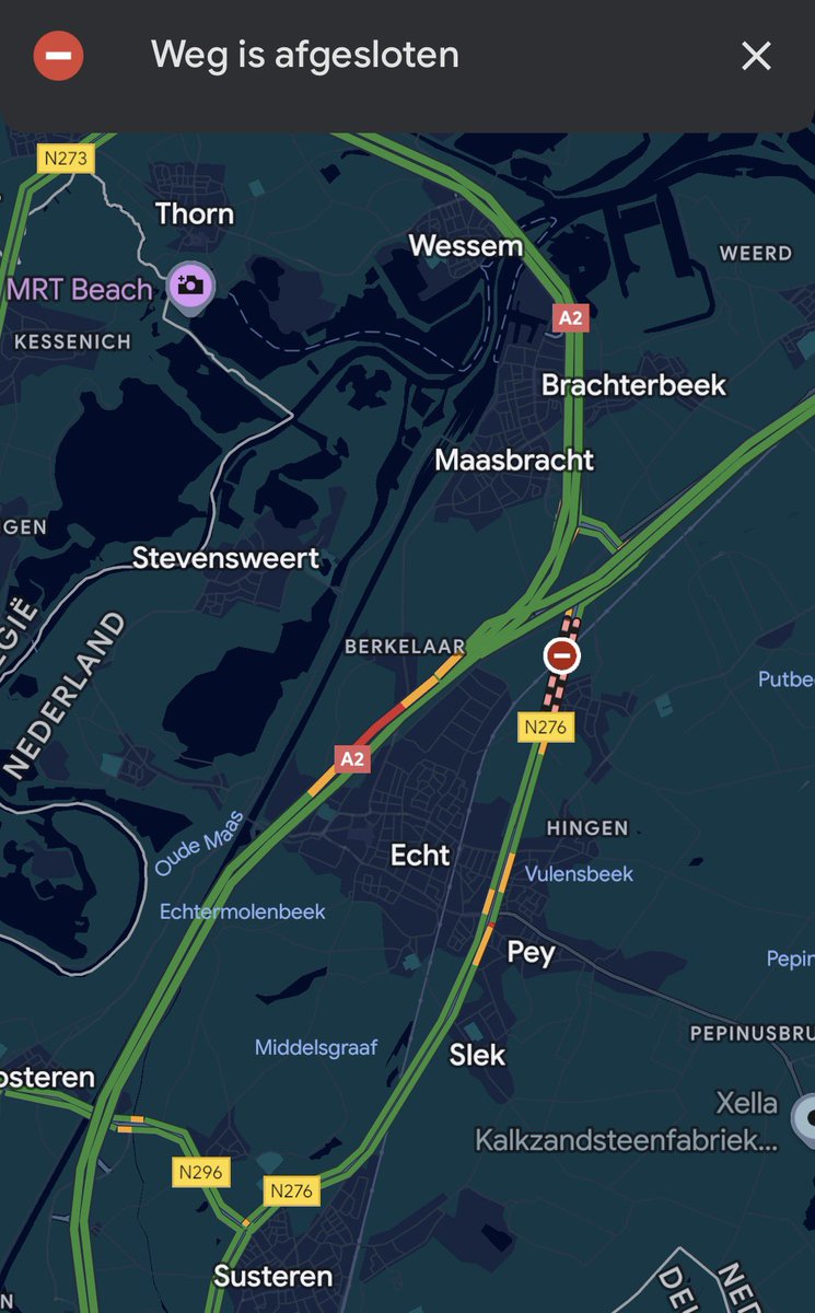 WIS_Limburg's tweet photo. Verwacht wordt dat de spoorwegovergang nog de hele dag dicht is voor herstel. Verkeer o.a. omrijden via de #A2 en #N296 🔁@RWSverkeersinfo https://t.co/KzVJMgLJ4K
