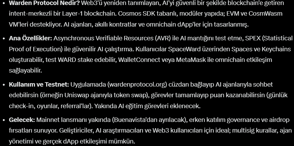 OzkayaOzkay's tweet image. @wardenprotocol nedir, içeriği nelerden oluşur, proje konusu özeti 
#WardenProtocol 
@wallchain 
#CryptoAI