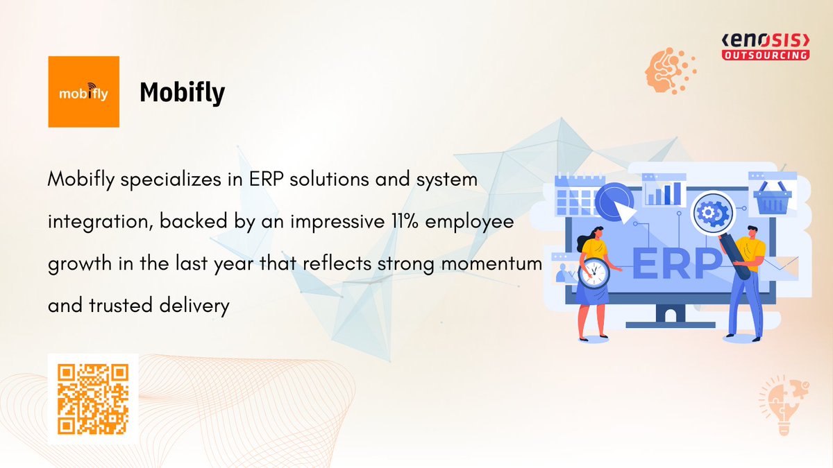 OutsourceEnosis's tweet image. 🚀 Powering smarter, connected enterprise systems!

@Mobifly2 specializes in ERP solutions and system integration, backed by an impressive 11% employee growth in the last year that reflects strong momentum and trusted delivery.

👉 Which ERP capability do you think creates the…