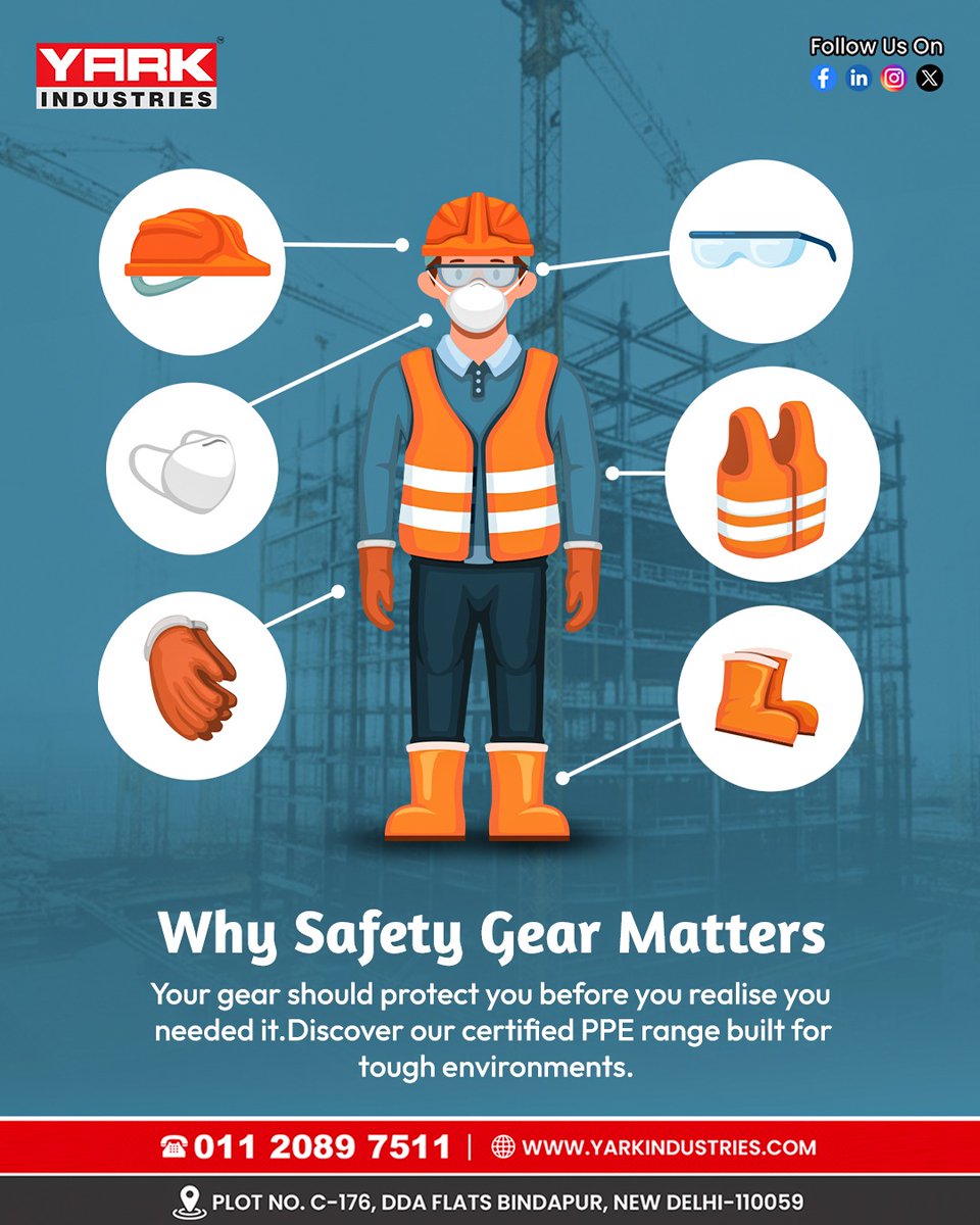YarkIndustries's tweet image. Safety you don’t notice until the moment you need it. Stay protected with Yark Industries’ certified PPE built for tough environments.

For more Information call us at : 01120897511

#SafetyFirst #PPEReady #WorkSafe #IndustrialGear #ProtectWhatMatters #YarkIndustries