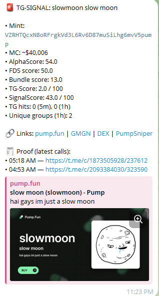 Pumpsniper_sol's tweet photo. Looking like real $slowmoon 
ca: VZRHTQcxN8oRFrgkVd3L6Rv6D87muSiLhg6mvV5pump https://t.co/o1Cw72lFhz