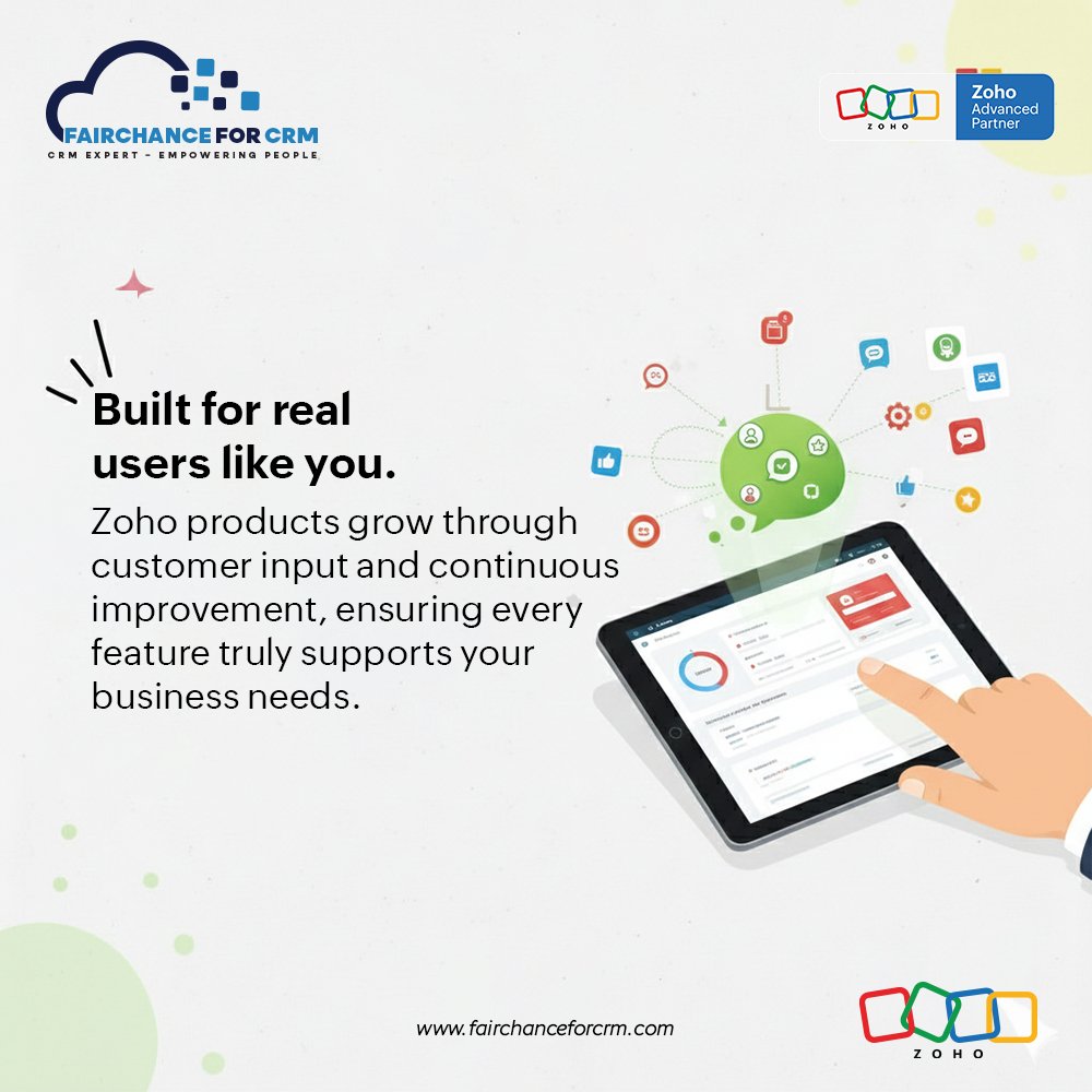 fairchance4crm's tweet image. Achieve more without added complexity! 🚀

Zoho’s integrated apps help you work smarter, scale faster, and gain AI-powered insights all backed by global support &amp;amp; transparent pricing. 

#Zoho #ZohoPartner #BusinessGrowth #DigitalTransformation #CRMSoftware