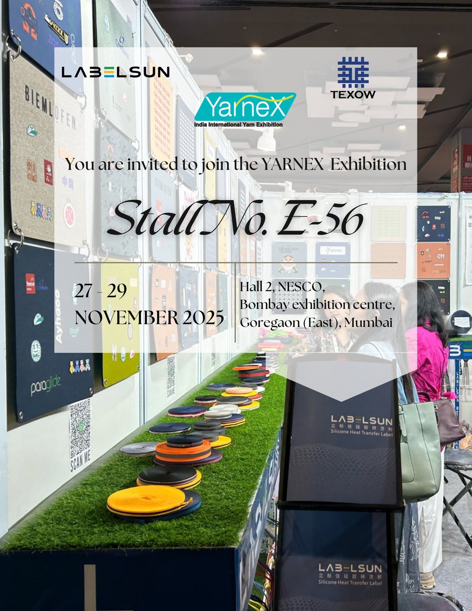 BraidingWe54008's tweet photo. Only 3 Days Left for YARNEX Mumbai!
We’re bringing our latest collection, live demos, and exclusive exhibition offers just for you.
📍 Stall No. E-56
📅 27–29 November 2025
🏛️ Hall 2, NSECO, Bombay Exhibition Centre, Goregaon (East), Mumbai
#yarnex #textileexpo #mumbai #texow https://t.co/8hQRxZPalE