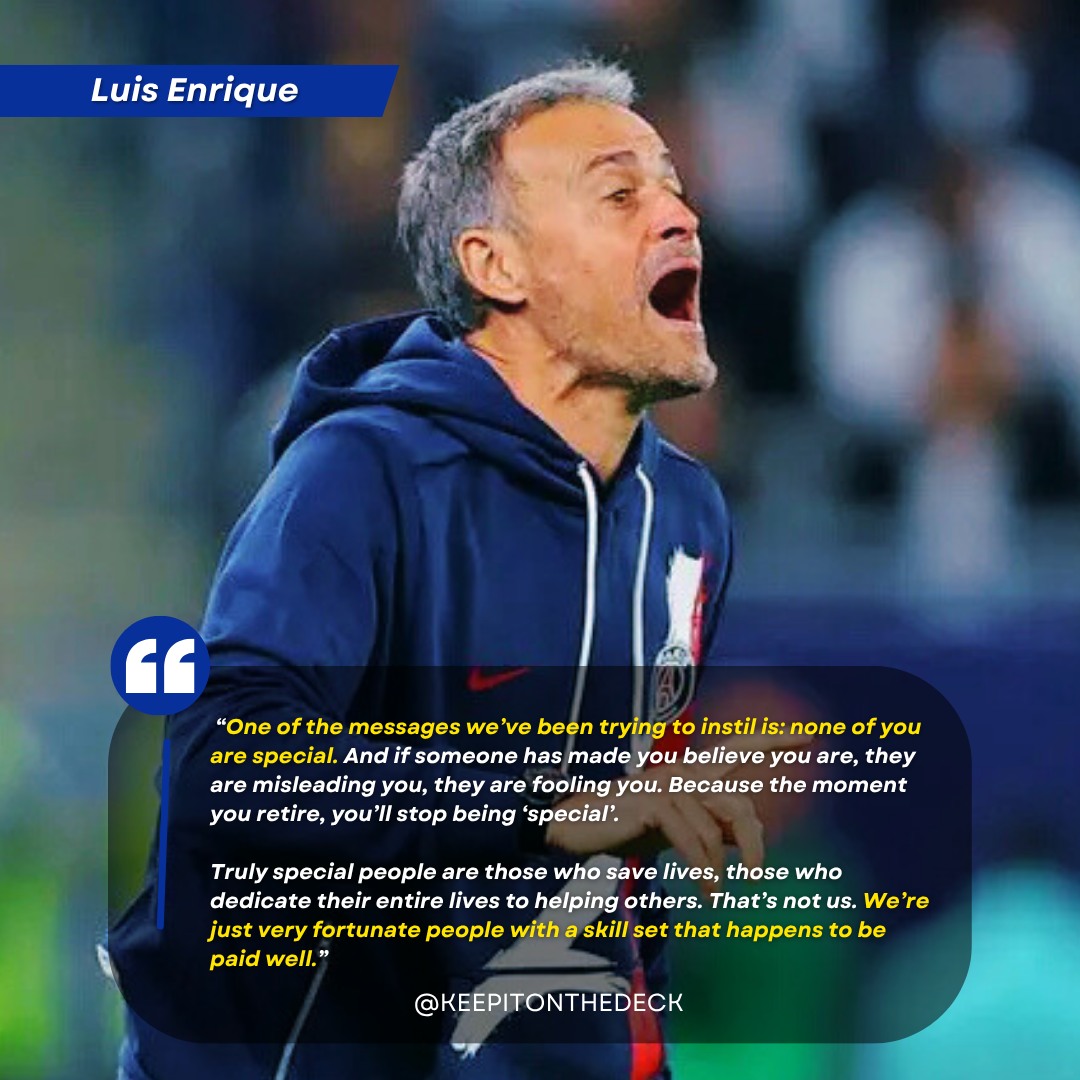 Keepitonthedeck's tweet image. “One of the messages we’ve been trying to instil is: none of you are special. And if someone has made you believe you are, they are misleading you, they are fooling you. Because the moment you retire, you’ll stop being ‘special’.

Truly special people are those who save lives,…