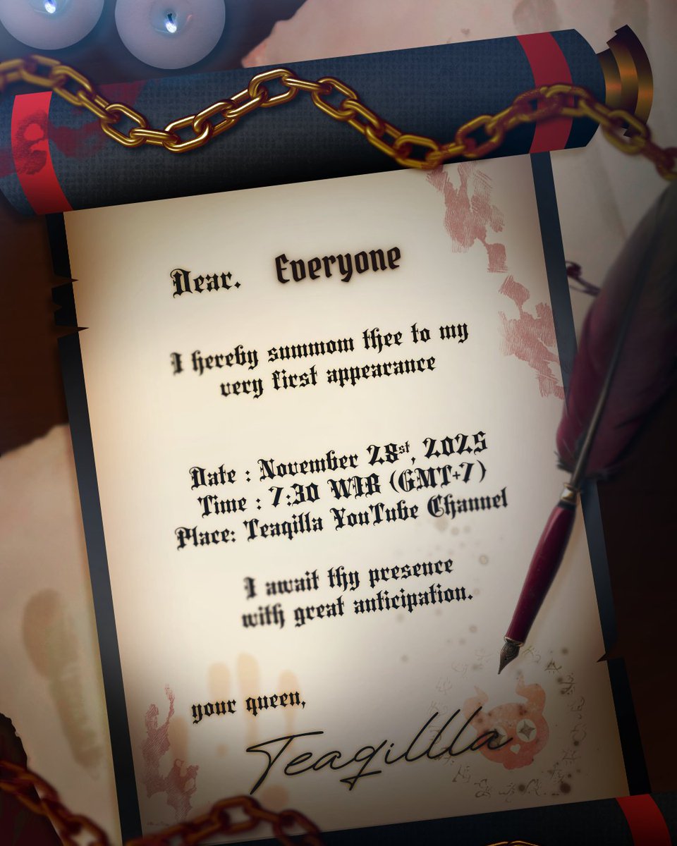 ⛓𓌹𝐃𝐄𝐁𝐔𝐓 𝐒𝐓𝐑𝐄𝐀𝐌𓌺⛓

A black-sealed scroll appears before you,
Inviting everyone to my debut stream~

🗓️ Friday, November 28th 2025
🕖 19.30 WIB (GMT+7)
📌 youtube.com/watch?v=zF9QXk…

Feel free to fill this form, I’d really appreciate it~!
🔗: forms.gle/kvguJLouCQcSw7…