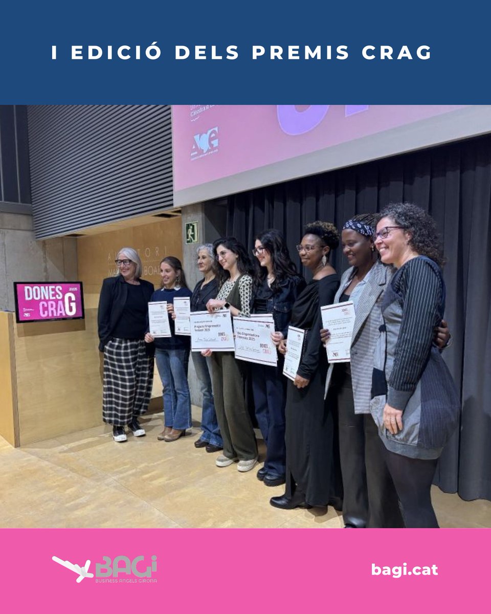 Des de Bagi oferirem un assessorament gratuït a la guanyadora de la 1a edició dels Premis CraG 2025, que ha organitzat la Càtedra d’Emprenedoria de la Universitat de Girona i l’Associació Gironina d’Empresàries. 
Moltes felicitats a la guanyadora Aura Brusi!
#Startups #Girona