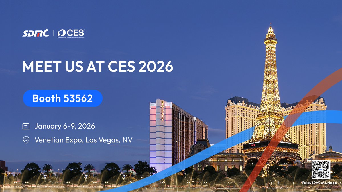 sdmctech's tweet image. Step Into the Future of Living at #CES2026 with SDMC​!

Join us at the Venetian Expo, Booth 53562, from Jan 6–9, and experience how SDMC&apos;s AI Home is transforming everyday life

Schedule a meeting now for an exclusive demo: en.sdmctech.com/contact-us/ser…

#AI #Gemini #AIHome #CES #SDMC