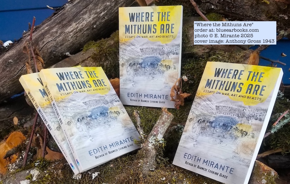 1. This History/Literary Thread is about my new book "Where the Mithuns Are: Essays on War, Art and Beasts" (how to order it is at end of thread!) These exciting essays include WW2 Burma &amp; #WhatsHappeningInMyanmar, bison, elk, wolves, Heizer's "City" &amp; Indigenous mound sites. 📚
