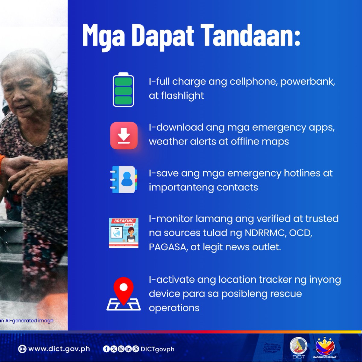 DICTgovph's tweet photo. ๐ขPAALALA: MAS LIGTAS KA, KAPAG KONEKTADO KA!
Narito ang mga dapat tandaan: https://t.co/qp9b1FqDHe
#DICT #VerbenaPH #StayConnected #MagingAlerto #MagingHanda #OplanKonektadongMatatag #BagongPilipinas #DigitalBayanihan https://t.co/y9JQAdOVSm